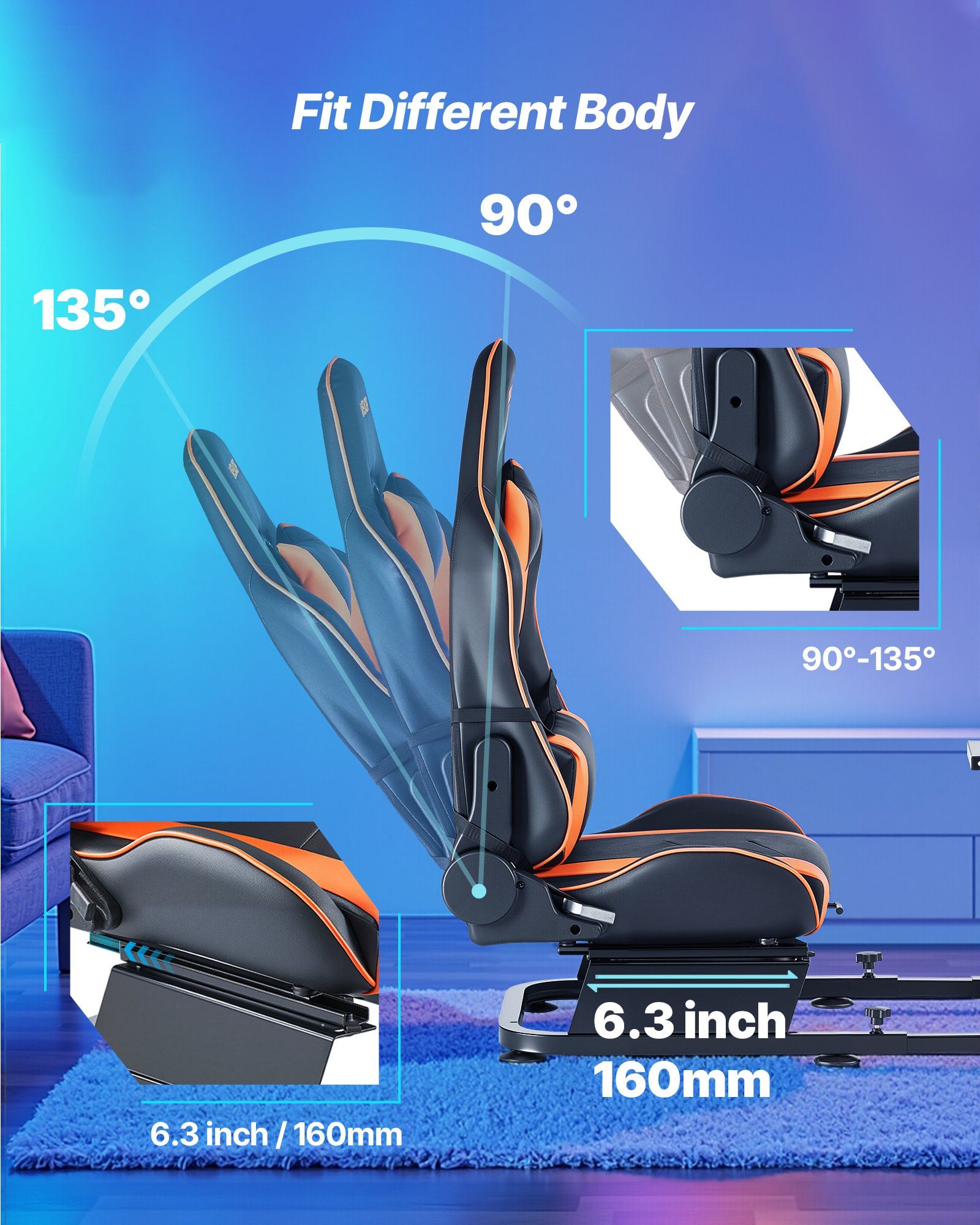 Racing Wheel Stand, Heavy-Duty Simulator Cockpit Steering Stand with Dual-Rail Dual-Arm, Fit Logitech V952-ZXZCSGSBWXSQX8MP1001V0