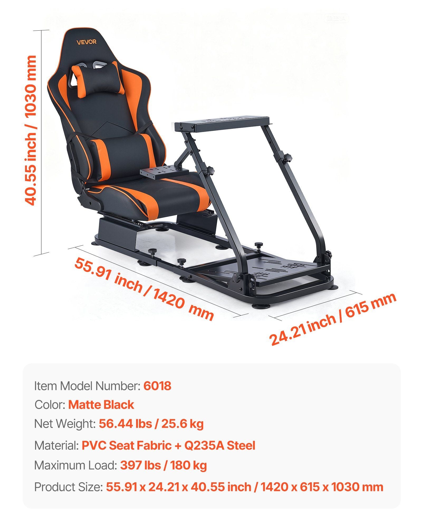 Racing Wheel Stand, Heavy-Duty Simulator Cockpit Steering Stand with Dual-Rail Dual-Arm, Fit Logitech V952-ZXZCSGSBWXSQX8MP1001V0
