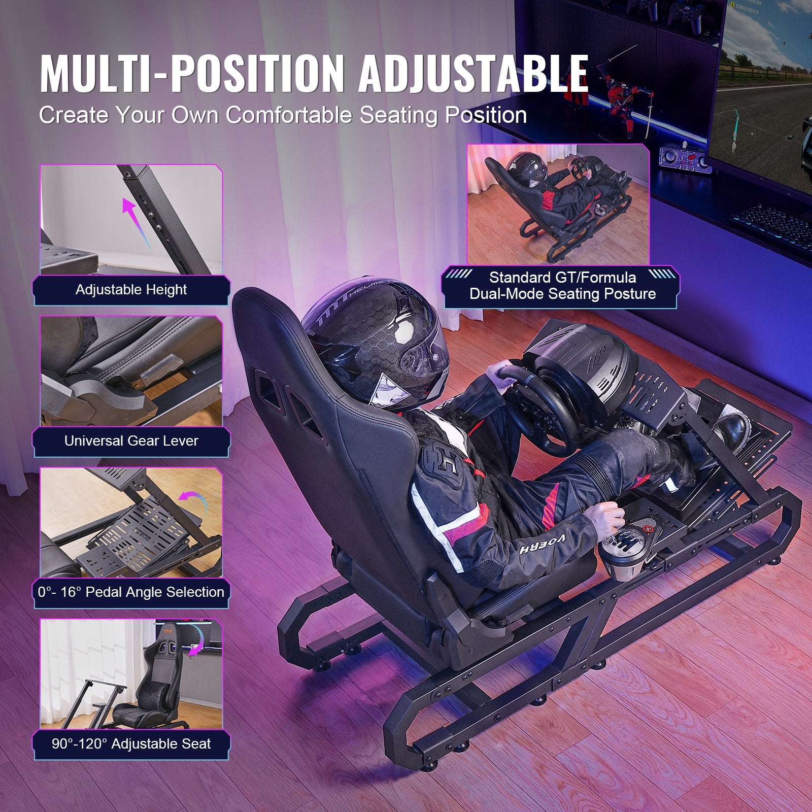 Heavy Duty Racing Wheel Stand for Logitech G923/G920/G29 Max330LBS Compact V952-ZXZCXKXHBKZD9MKRTV0