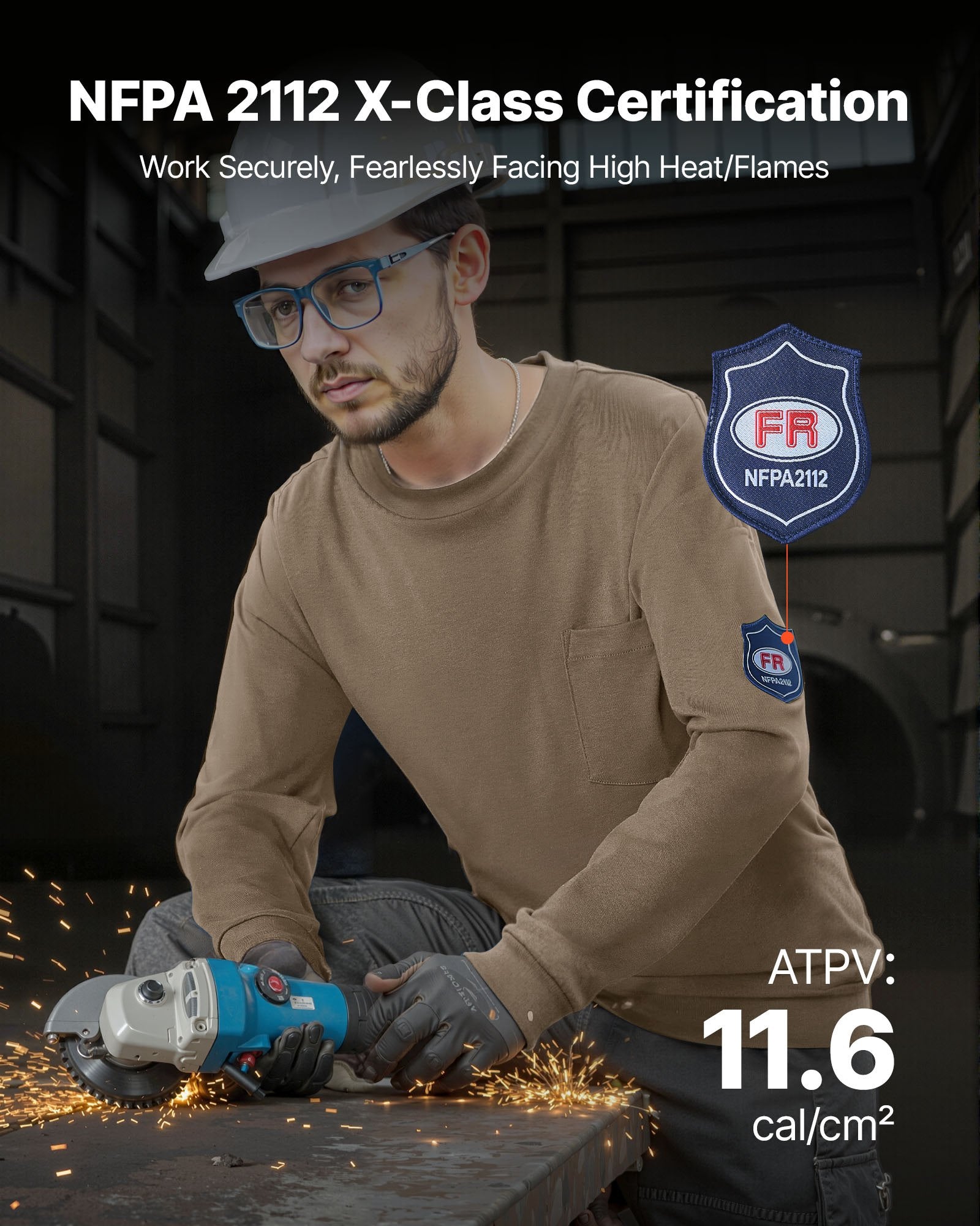 FR Shirts, Flame Resistant Long Sleeve Clothing Lightweight 7 oz Breathable Cotton, Men's Fire Retardant Work V952-ZXZRTXNKXLMHLMN5D001V0