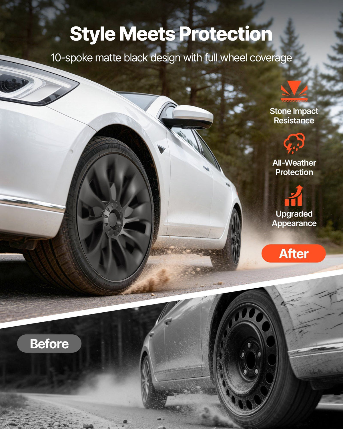 Hubcaps Wheel Covers for 2017-2023 Tesla Model 3, 18 Inch Set of 4 Wheel Rim Cover Hubcaps OEM Style V952-ZYLGGYGH4JTT0GYKX001V0