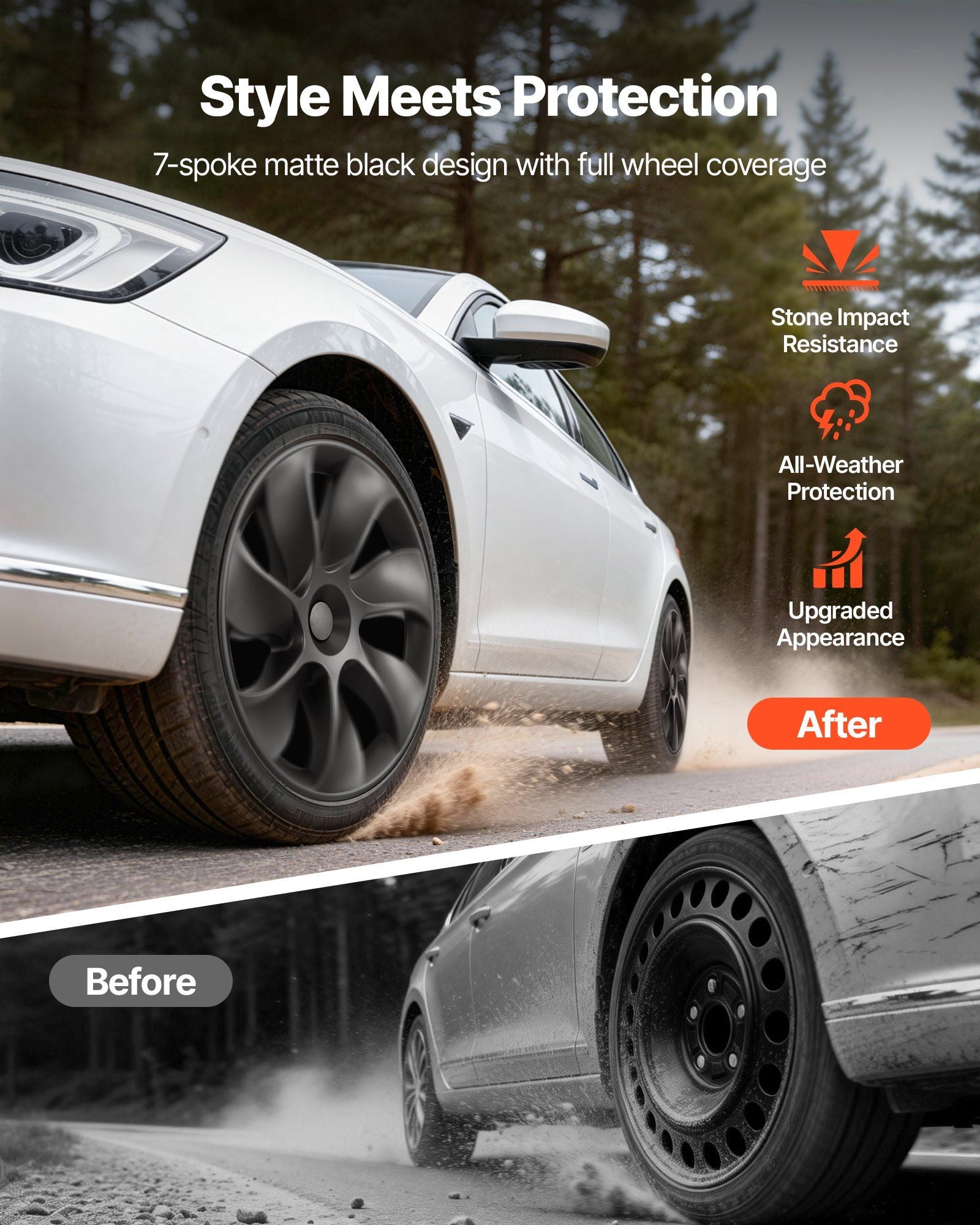 Hubcaps Wheel Covers for 2021-2024 Tesla Model Y, 19 Inch Set of 4 Wheel Rim Cover Hubcaps OEM Style V952-ZYLGGYGH4JTTCEXU9001V0