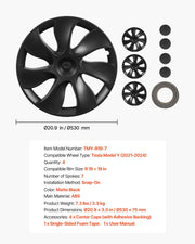 Hubcaps Wheel Covers for 2021-2024 Tesla Model Y, 19 Inch Set of 4 Wheel Rim Cover Hubcaps OEM Style V952-ZYLGGYGH4JTTCEXU9001V0
