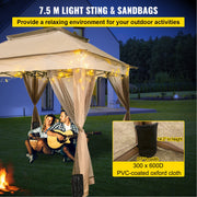 Outdoor Canopy Gazebo Tent, Portable Canopy Shelter with 11\'x11\' Large Shade Space for Party, Backyard, V952-ZYP3.3MX3.3MSDZD1V0
