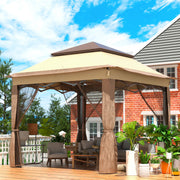 Outdoor Canopy Gazebo Tent, Portable Canopy Shelter with 11\'x11\' Large Shade Space for Party, Backyard, V952-ZYP3.3MX3.3MSDZD1V0