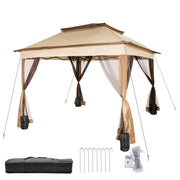 Outdoor Canopy Gazebo Tent, Portable Canopy Shelter with 11\'x11\' Large Shade Space for Party, Backyard, V952-ZYP3.3MX3.3MSDZD1V0