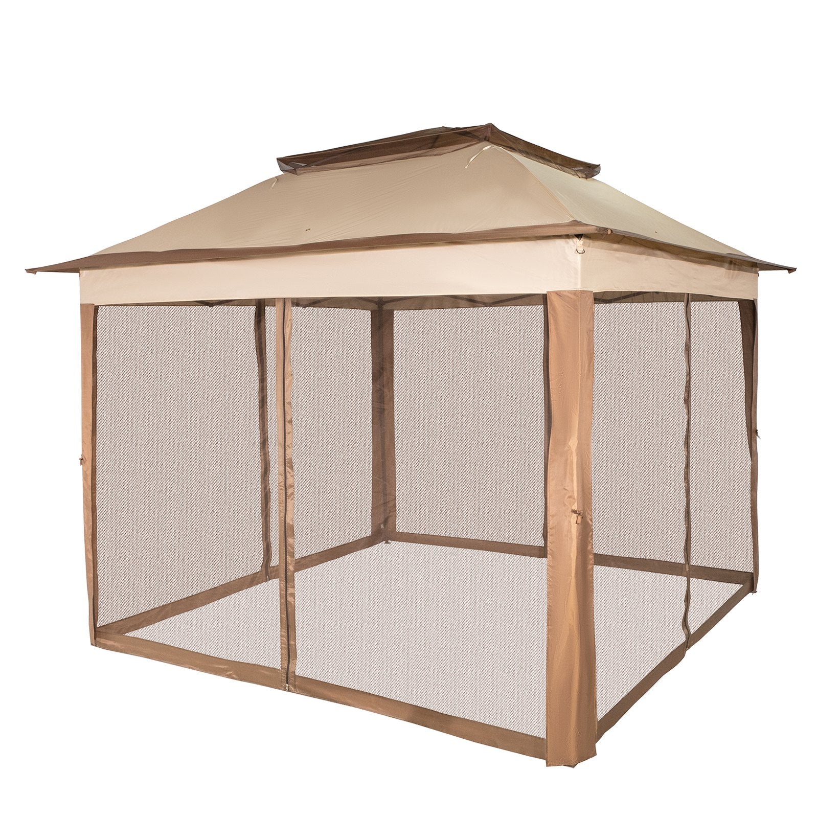 Outdoor Canopy Gazebo Tent, Portable Canopy Shelter with 11\'x11\' Large Shade Space for Party, Backyard, V952-ZYP3.3MX3.3MSDZD1V0