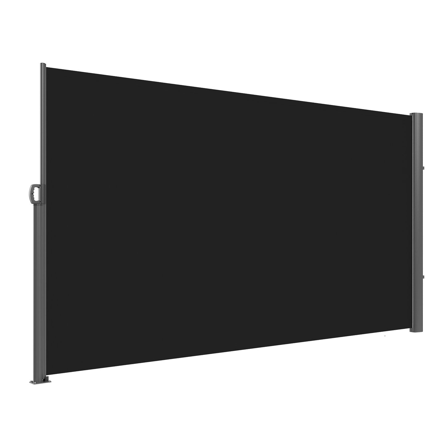 Retractable Side Awning, 160X300cm Aluminum Outdoor Privacy Screen, 280g Polyester Water-proof Retractable V952-ZYPF160X300CMBK01V0