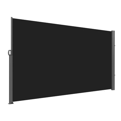 Retractable Side Awning, 160X300cm Aluminum Outdoor Privacy Screen, 280g Polyester Water-proof Retractable V952-ZYPF160X300CMBK01V0