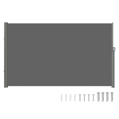 Retractable Side Awning, 160X300m Aluminum Outdoor Privacy Screen, 280g Polyester Water-proof Retractable V952-ZYPF160X300CMGY01V0