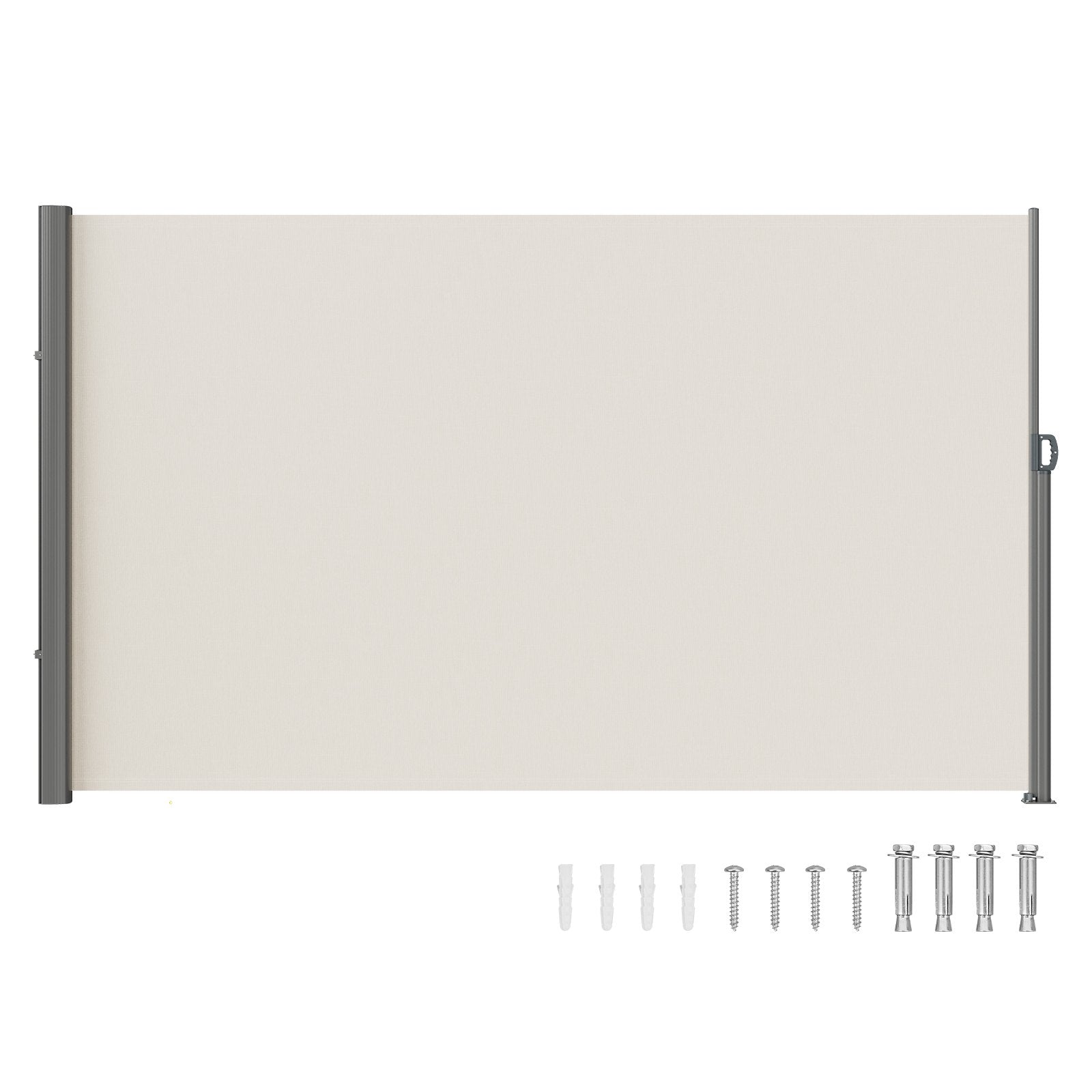 Retractable Side Awning,160X300cm Aluminum Outdoor Privacy Screen, 280g Polyester Water-proof Retractable V952-ZYPF160X300CMM001V0