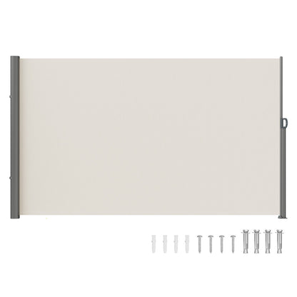 Retractable Side Awning,160X300cm Aluminum Outdoor Privacy Screen, 280g Polyester Water-proof Retractable V952-ZYPF160X300CMM001V0