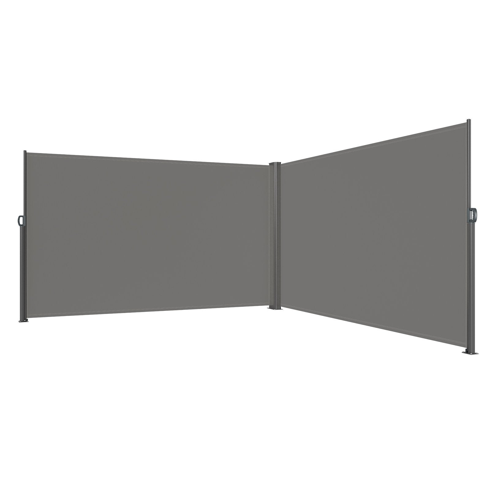 Retractable Side Awning, 160X600cm Aluminum Outdoor Privacy Screen, 280g Polyester Water-proof Retractable V952-ZYPF160X600CMGY01V0