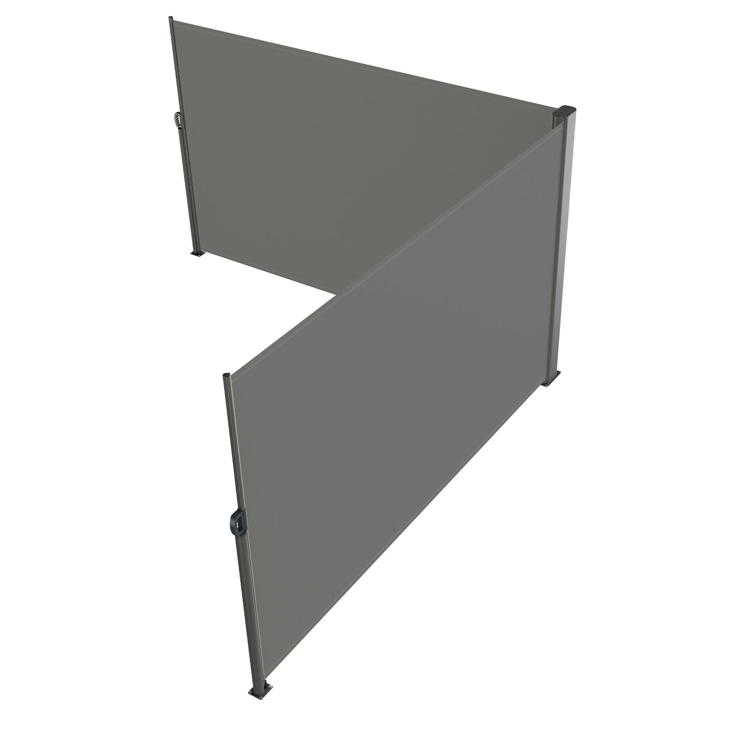 Retractable Side Awning, 160X600cm Aluminum Outdoor Privacy Screen, 280g Polyester Water-proof Retractable V952-ZYPF160X600CMGY01V0