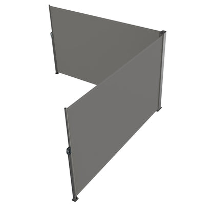 Retractable Side Awning, 180X600cm Aluminum Outdoor Privacy Screen, 280g Polyester Water-proof Retractable V952-ZYPF180X600CMGY01V0