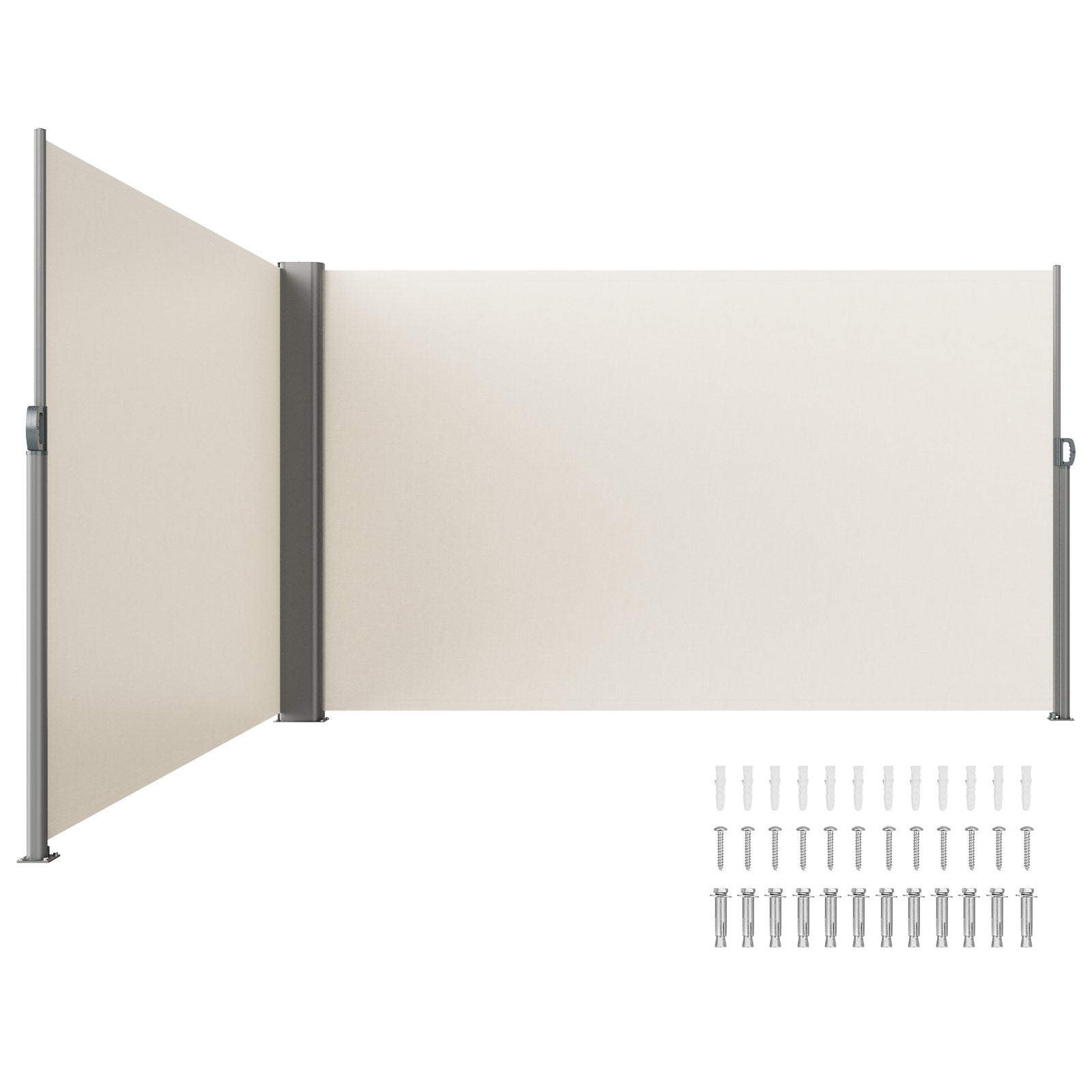 Retractable Side Awning, 180X600cm Aluminum Outdoor Privacy Screen, 280g Polyester Water-proof Retractable V952-ZYPF180X600CMM001V0
