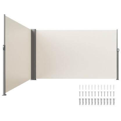 Retractable Side Awning, 180X600cm Aluminum Outdoor Privacy Screen, 280g Polyester Water-proof Retractable V952-ZYPF180X600CMM001V0