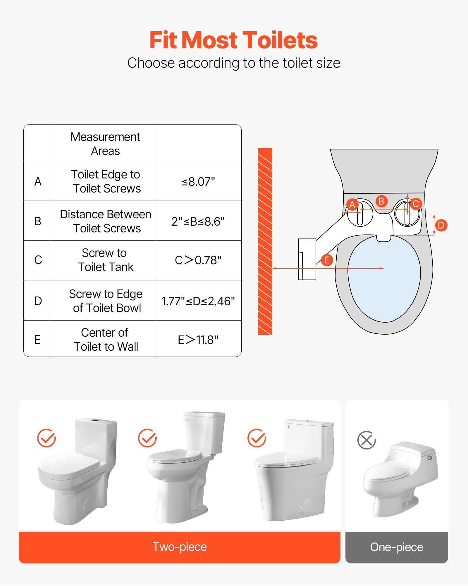 Bidet Attachment for Toilet, Non-Electric Bidet Toilet Seat Attachment - Dual Retractable Nozzles, Adjustable V952-ZYPZQJPZLSSPAOWR9001V0