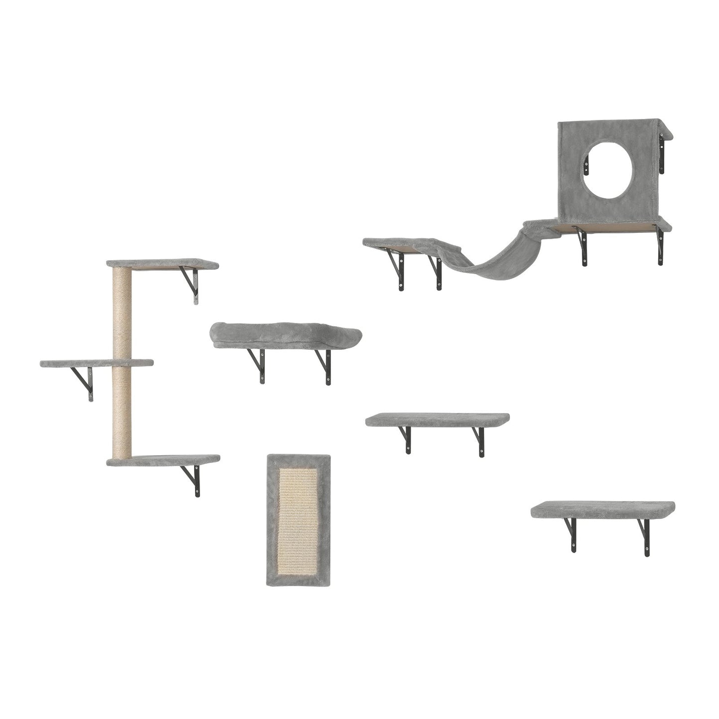 Wall Mounted Cat Shelves, Cat Wall Shelves and Perches with Jumping Boards, Hammock, Sofa, Cat Tree & Cat V952-ZYSBGSMPJ6JTKY3NYV0