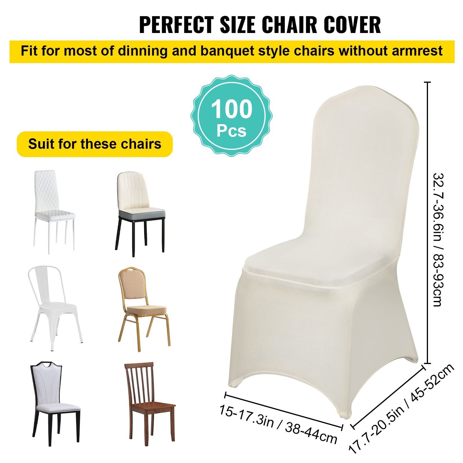Stretch Spandex Folding Chair Covers, Universal Fitted Chair Cover, Removable Washable Protective Slipcovers, V952-ZYT100PCSXYSQB001V0