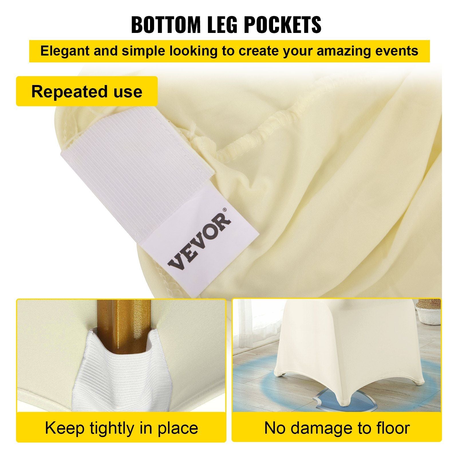 Stretch Spandex Folding Chair Covers, Universal Fitted Chair Cover, Removable Washable Protective Slipcovers, V952-ZYT100PCSXYSQB001V0