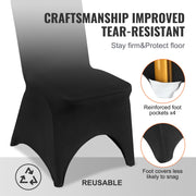 50 PCS Black Chair Covers Polyester Spandex Stretch Wedding Party Banquet V952-ZYT50PCSHSGXYT001V0