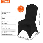 50 PCS Black Chair Covers Polyester Spandex Stretch Wedding Party Banquet V952-ZYT50PCSHSGXYT001V0