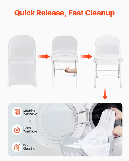 Stretch Spandex Folding Chair Covers, Universal Fitted Chair Cover, Removable Washable Protective Slipcovers, V952-ZYTBS132033CMG7X0V0