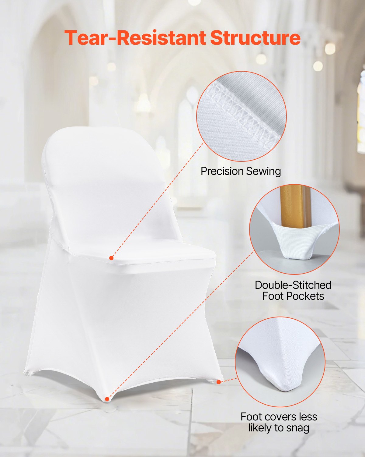Stretch Spandex Folding Chair Covers, Universal Fitted Chair Cover, Removable Washable Protective Slipcovers, V952-ZYTBS132033CMG7X0V0