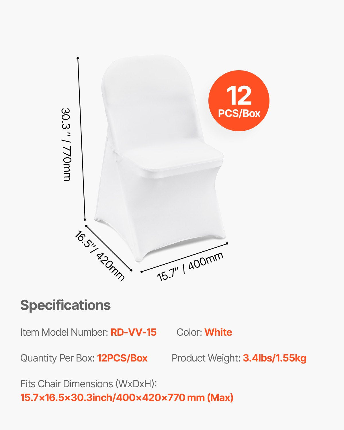 Stretch Spandex Folding Chair Covers, Universal Fitted Chair Cover, Removable Washable Protective Slipcovers, V952-ZYTBS132033CMG7X0V0