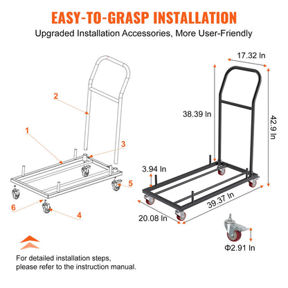 12 Chairs Folding Chair Storage Dolly Folding Chairs Rack Heavy Duty Iron V952-ZYTC203943YCTIW6PV0