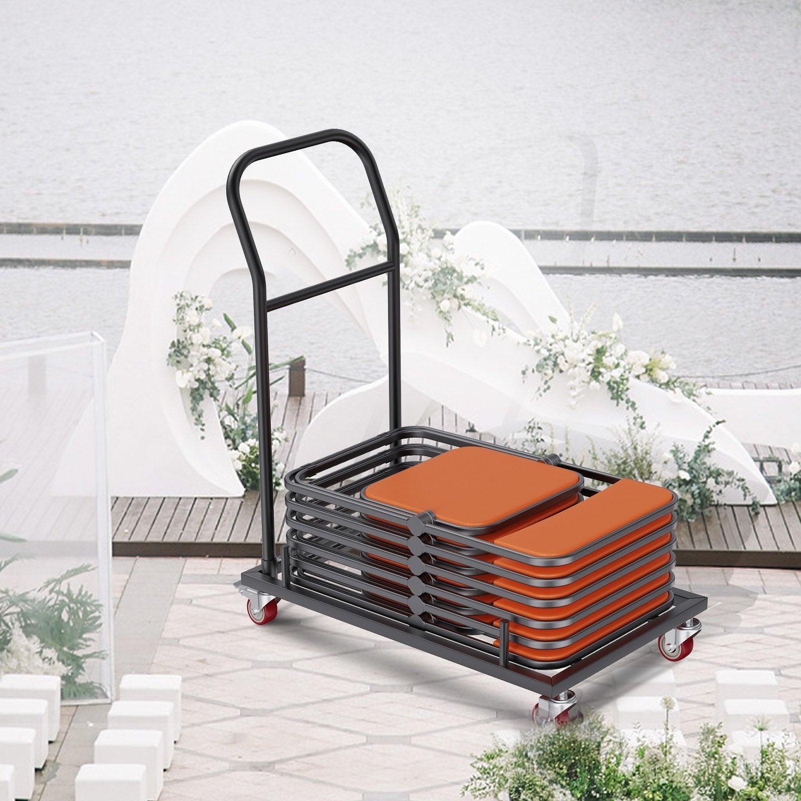 12 Chairs Folding Chair Storage Dolly Folding Chairs Rack Heavy Duty Iron V952-ZYTC203943YCTIW6PV0