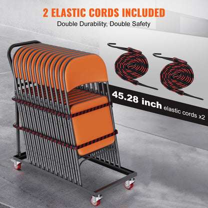 Folding Chair Dolly, Iron Commercial Cart with 12 Chairs Capacity, Folding Chairs Rack Trolley with 4 V952-ZYTC422136YCTP8YBV0