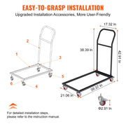 Folding Chair Dolly, Iron Commercial Cart with 12 Chairs Capacity, Folding Chairs Rack Trolley with 4 V952-ZYTC422136YCTP8YBV0