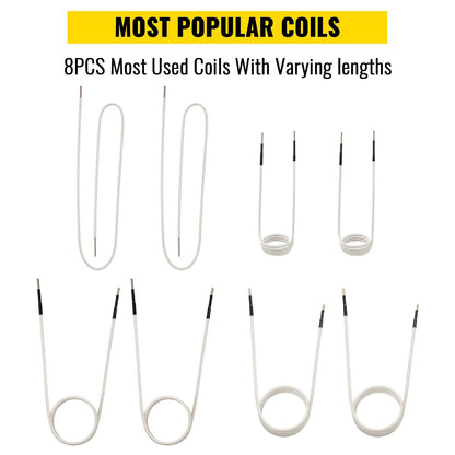 Induction Heater Inductor Coil Kits, Magnetic Mini Induction Heater Kit, Flameless Heat Accessories 8pcs, V952-ZYXQJBXQ8PC62C10LV0