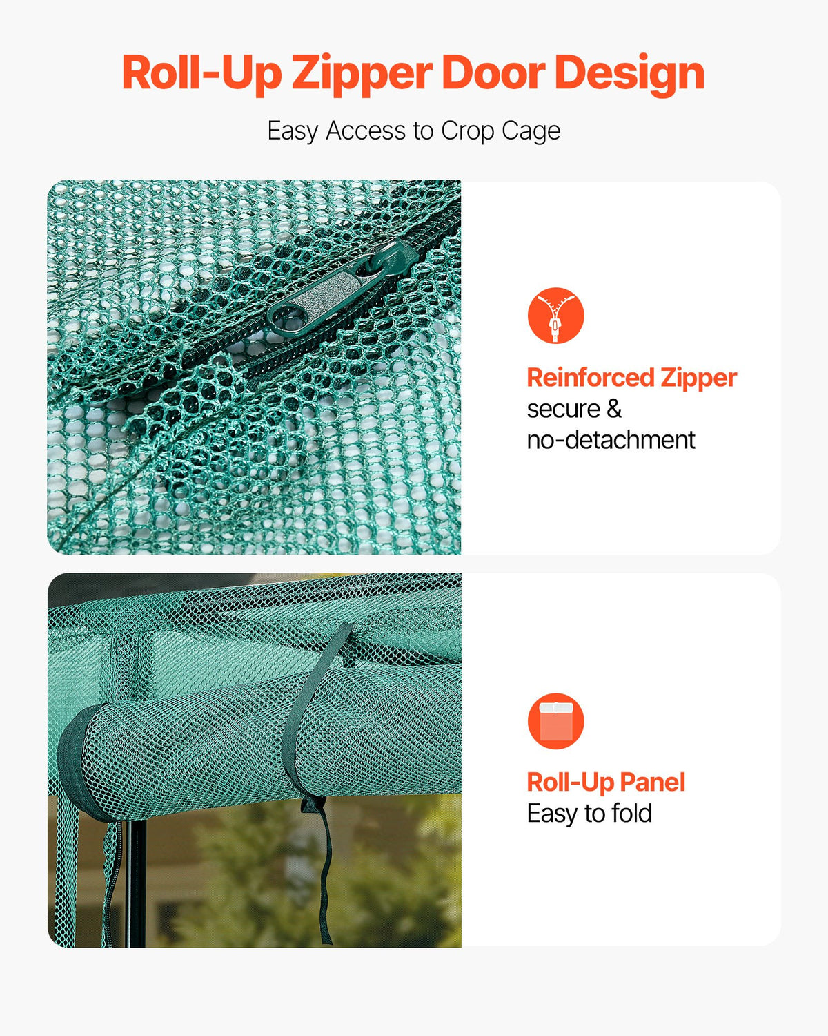Crop Cage, 2.9 x 1.94 x 1.94 m Plant Protection Tent with Zippered Door, Wind-Resistant Tall Crop Cage, Easy V952-ZZBHZ1PCS120Z3706001V0