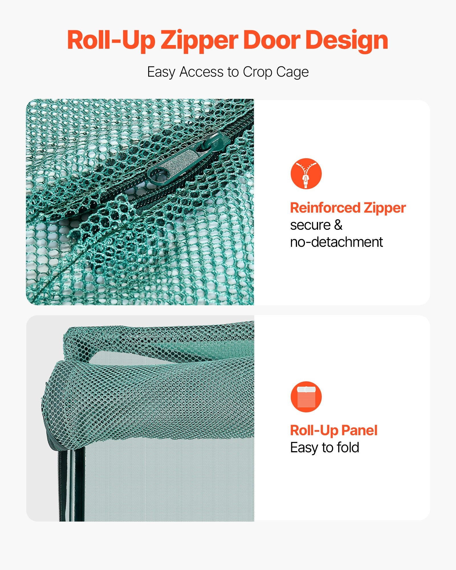Crop Cage, 1.2 x 1.2 x 1.8 m Plant Protection Tent with Zippered Door, Wind-Resistant Tall Crop Cage, Easy to V952-ZZBHZ1PCS484D8164001V0