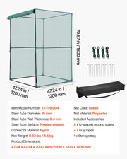 Crop Cage, 1.2 x 1.2 x 1.8 m Plant Protection Tent with Zippered Door, Wind-Resistant Tall Crop Cage, Easy to V952-ZZBHZ1PCS484D8164001V0