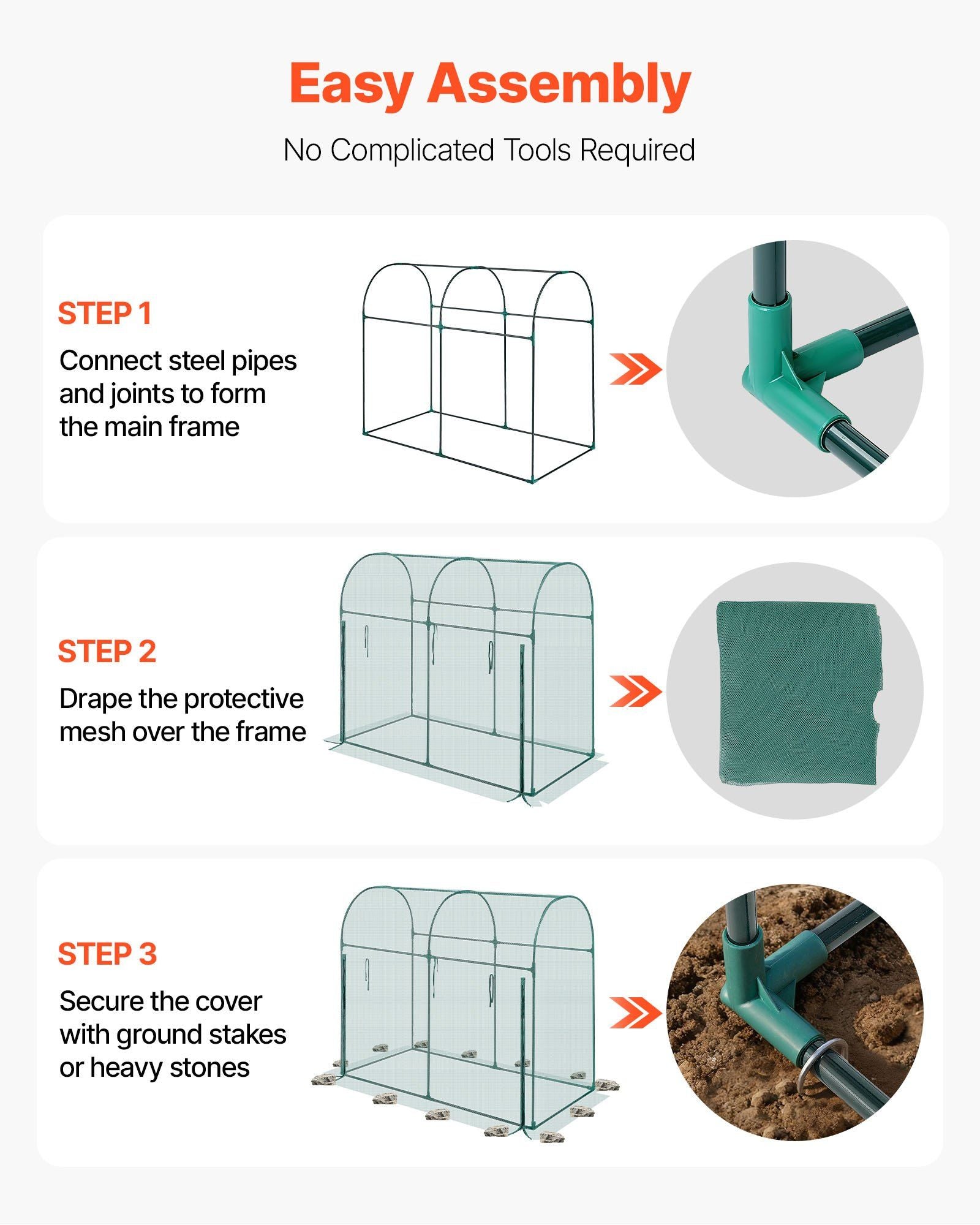 Crop Cage, 1.8 x 0.91 x 1.5 m Plant Protection Tent with Zippered Door, Wind-Resistant Tall Crop Cage, Easy V952-ZZBHZ1PCS733WG3BH001V0