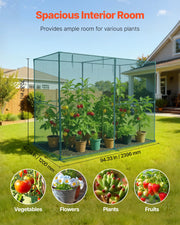 Crop Cage, 2.39 x 1.2 x 1.8 m Plant Protection Tent with Zippered Door, Wind-Resistant Tall Crop Cage, Easy V952-ZZBHZ1PCS984VTPLP001V0