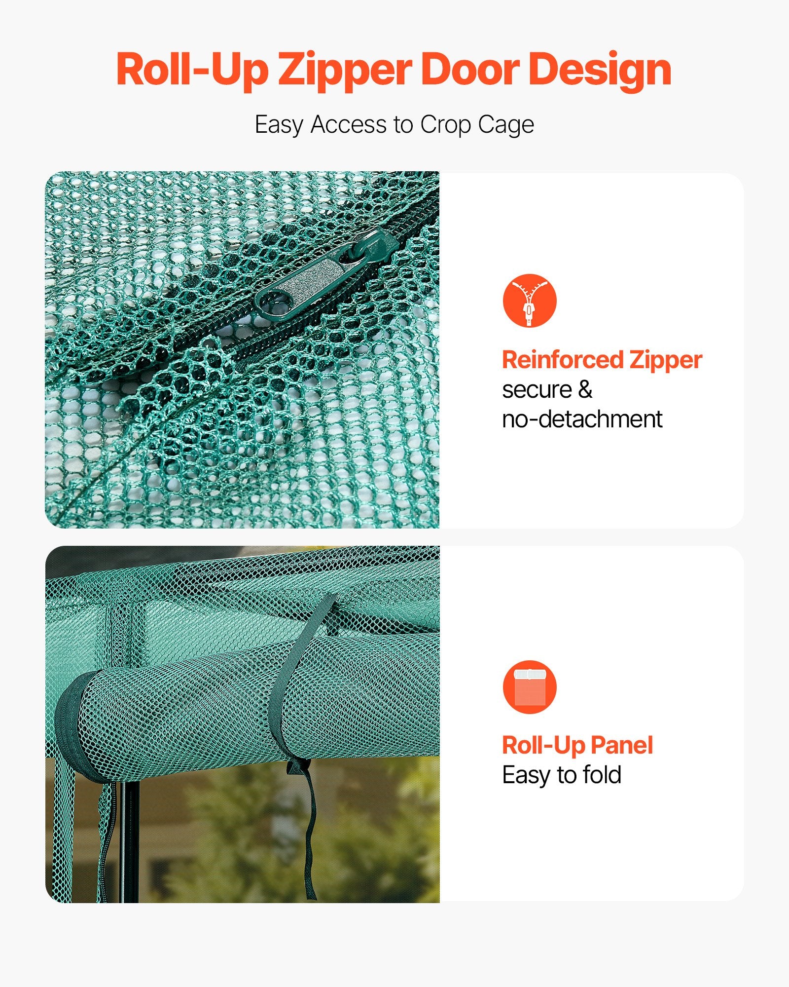 Crop Cage, 2.39 x 1.2 x 1.8 m Plant Protection Tent with Zippered Door, Wind-Resistant Tall Crop Cage, Easy V952-ZZBHZ1PCS984VTPLP001V0
