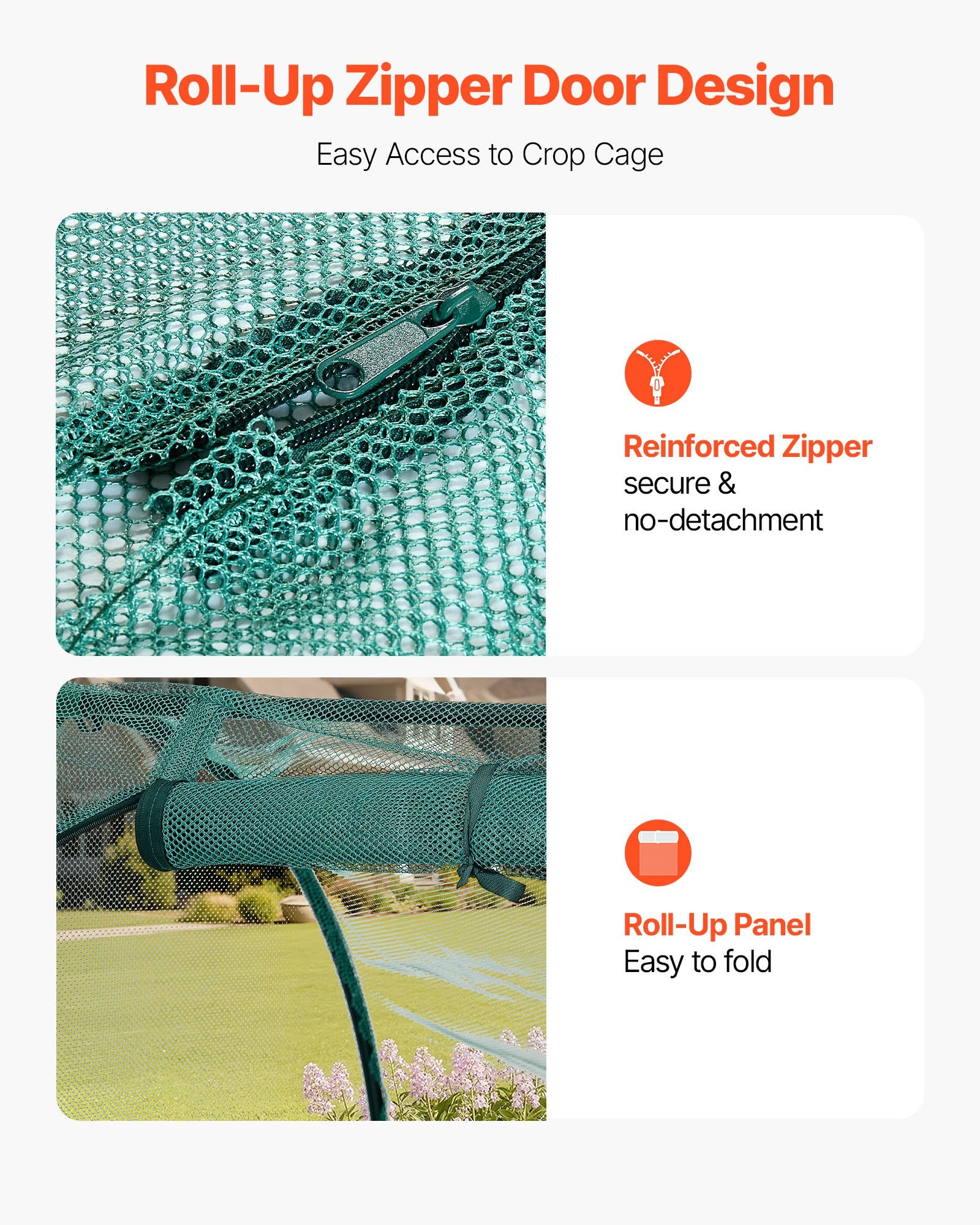 Crop Cage, 2.48 x 1.2 x 1.2 m Plant Protection Tent with Zippered Door, Wind-Resistant Tall Crop Cage, Easy V952-ZZBHZ1PCS984ZQZ2F001V0