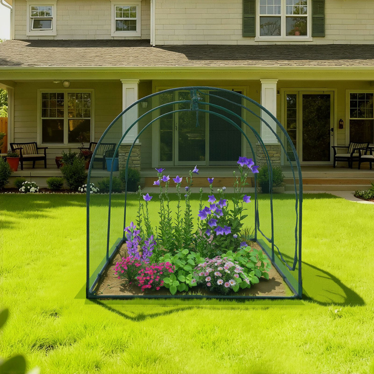 Crop Cage, 2.48 x 1.2 x 1.2 m Plant Protection Tent with Zippered Door, Wind-Resistant Tall Crop Cage, Easy V952-ZZBHZ1PCS984ZQZ2F001V0