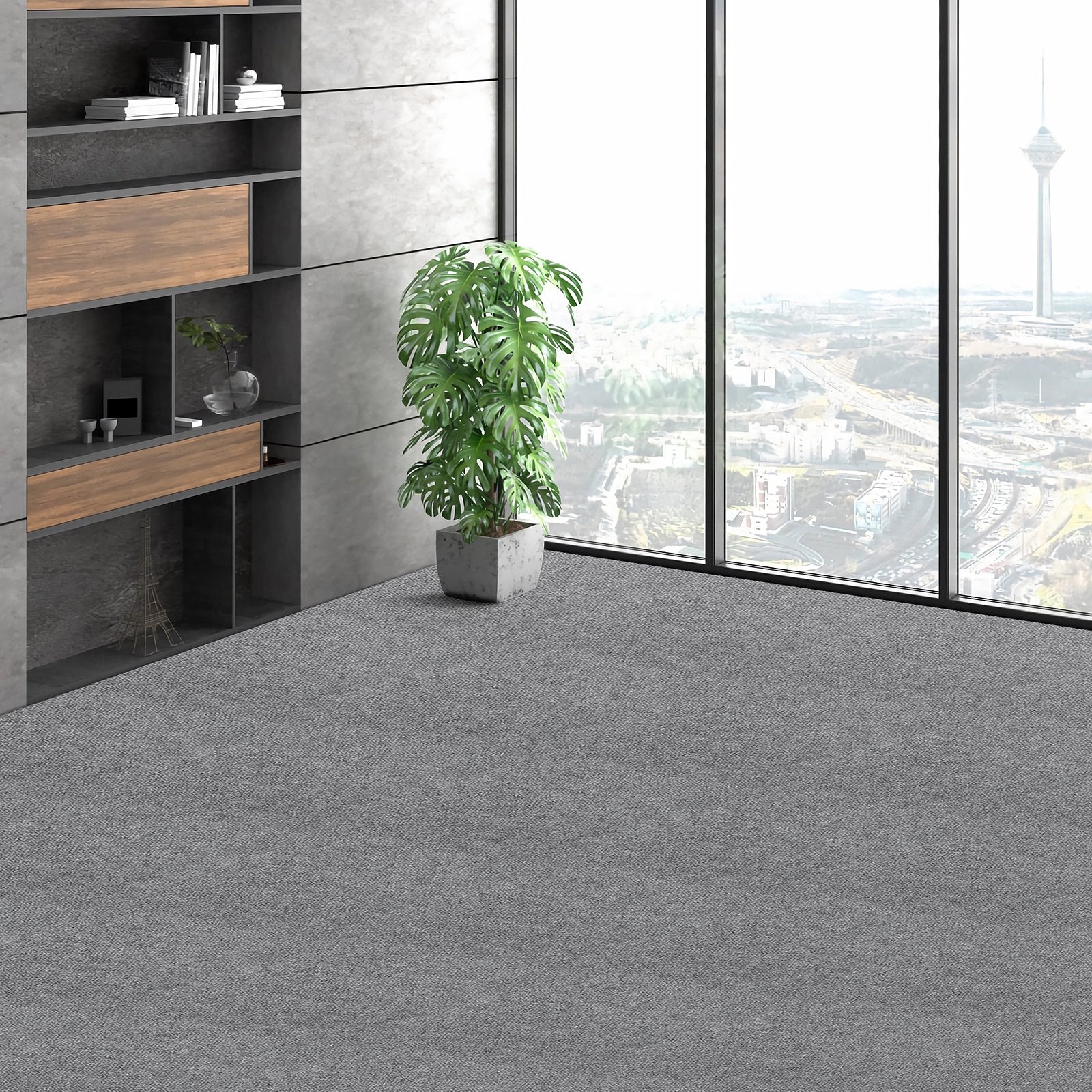 Carpet Tiles Peel and Stick, Squares Self Adhesive Carpet Floor Tile, Soft Padded Carpet Tiles, Easy Install V952-ZZFKDT1212YCO3IJOV0