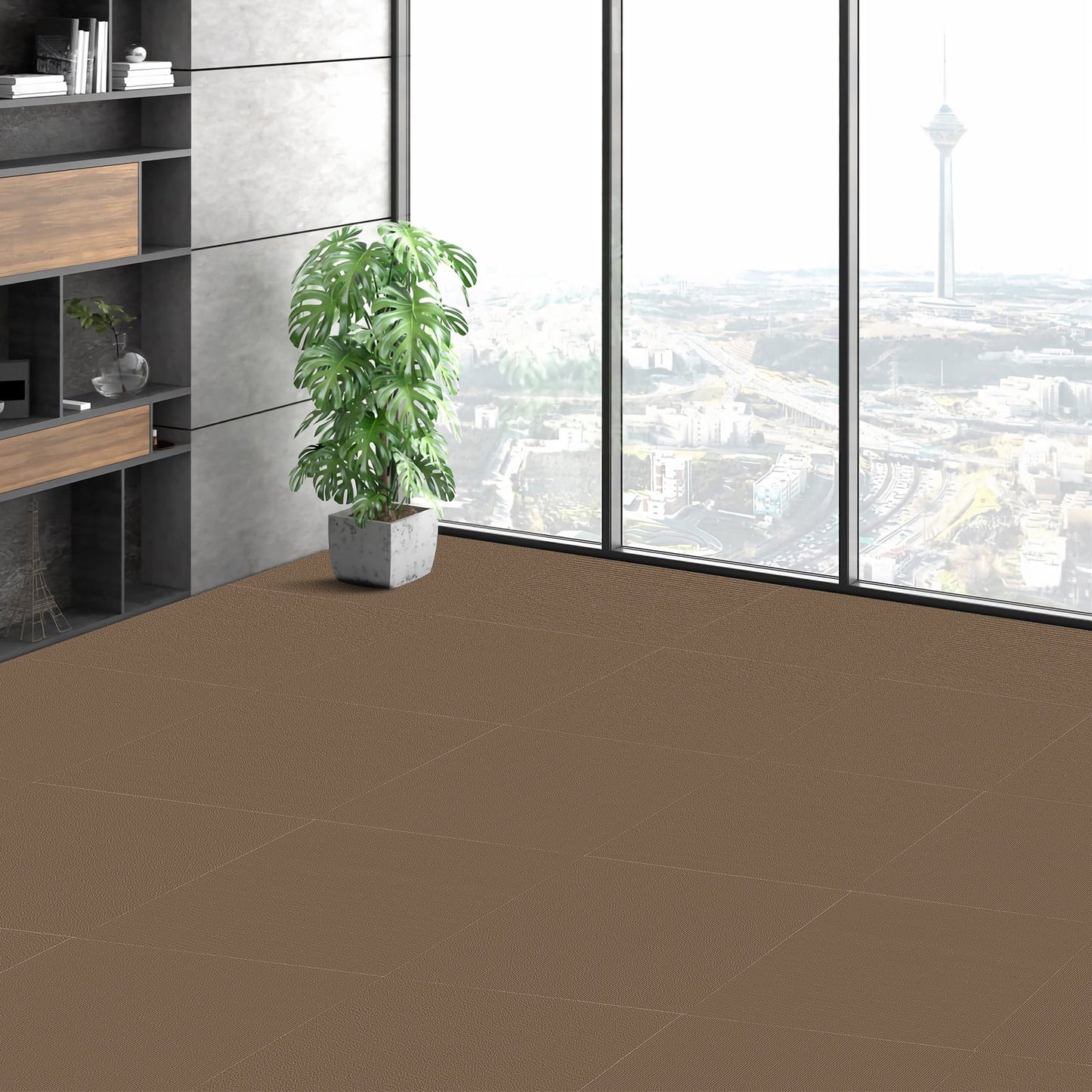 Carpet Tiles Peel and Stick, Squares Self Adhesive Carpet Floor Tile, Soft Padded Carpet Tiles, Easy Install V952-ZZFKDT1818SZ9DKX7V0