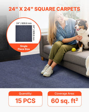 Carpet Tiles 610x610 mm, 15 Pack Peel and Stick Carpet Square Rug, Self Adhesive Commercial Floor Soft Padded V952-ZZFKDT2424INX4DTI001V0
