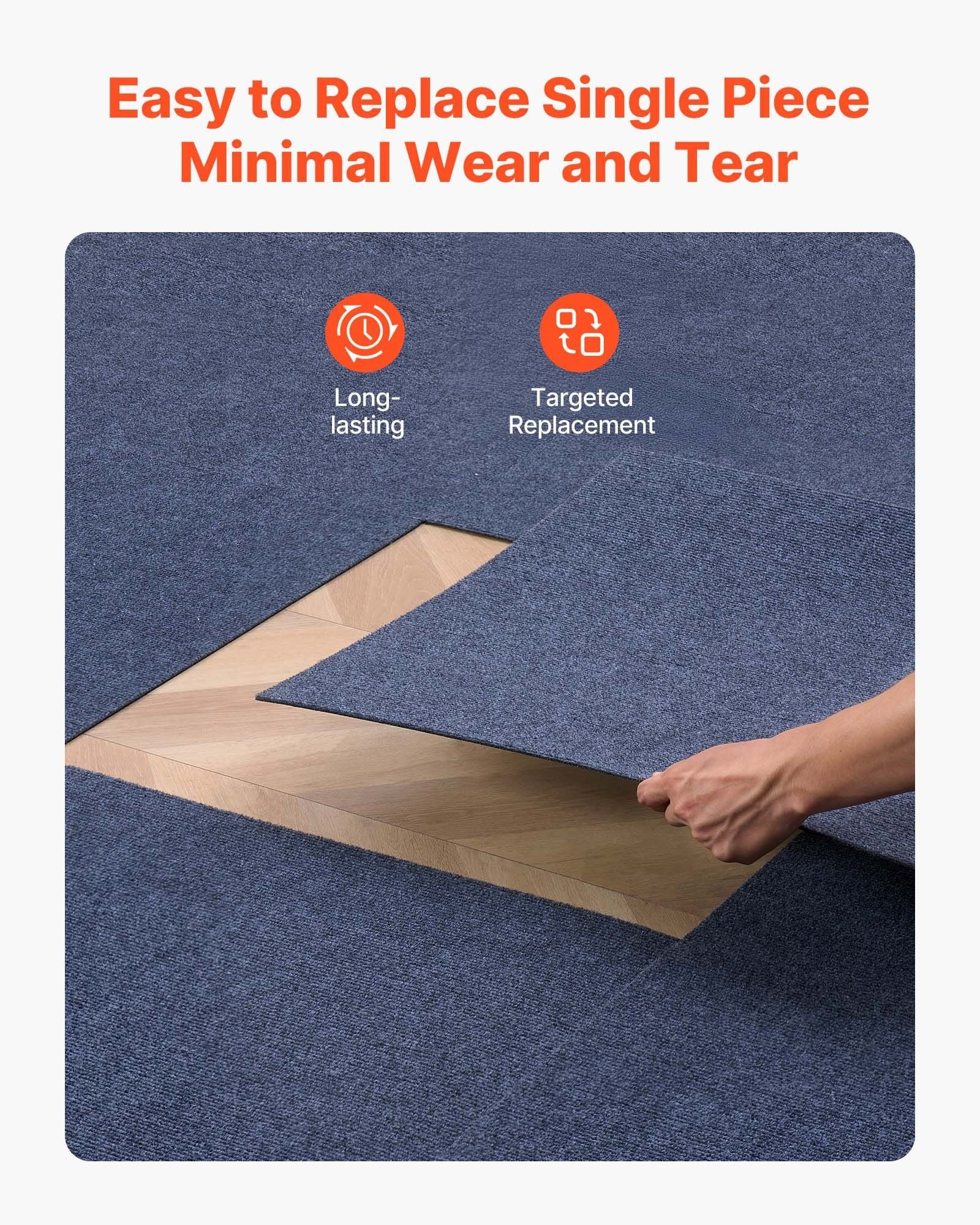 Carpet Tiles 610x610 mm, 15 Pack Peel and Stick Carpet Square Rug, Self Adhesive Commercial Floor Soft Padded V952-ZZFKDT2424INX4DTI001V0
