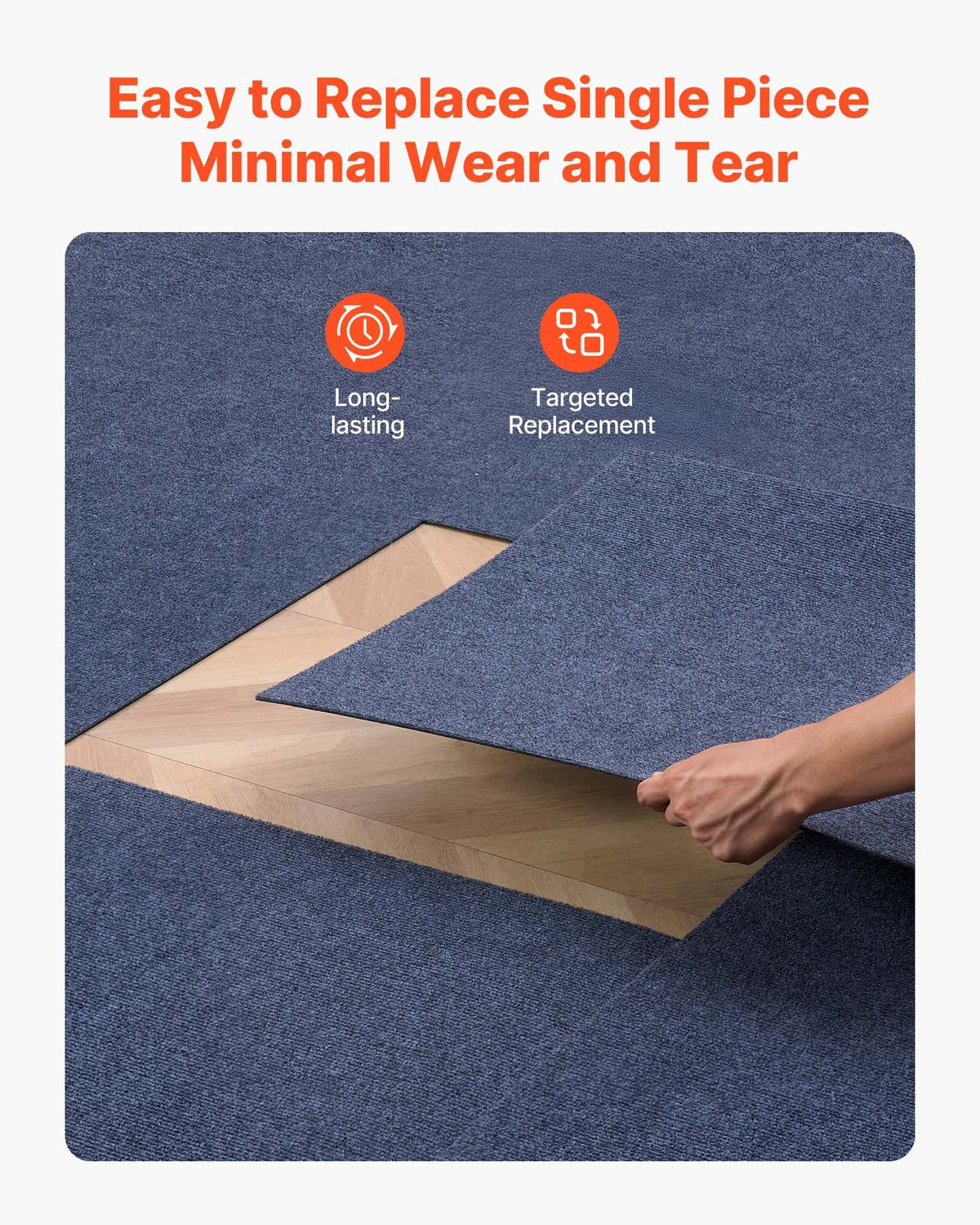 Carpet Tiles 610x610 mm, 15 Pack Peel and Stick Carpet Square Rug, Self Adhesive Commercial Floor Soft Padded V952-ZZFKDT2424INX4DTI001V0
