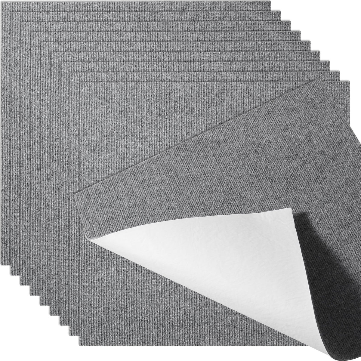 Carpet Tiles Peel and Stick, Squares Self Adhesive Carpet Floor Tile, Soft Padded Carpet Tiles, Easy Install V952-ZZFKDT2424YCAK994V0