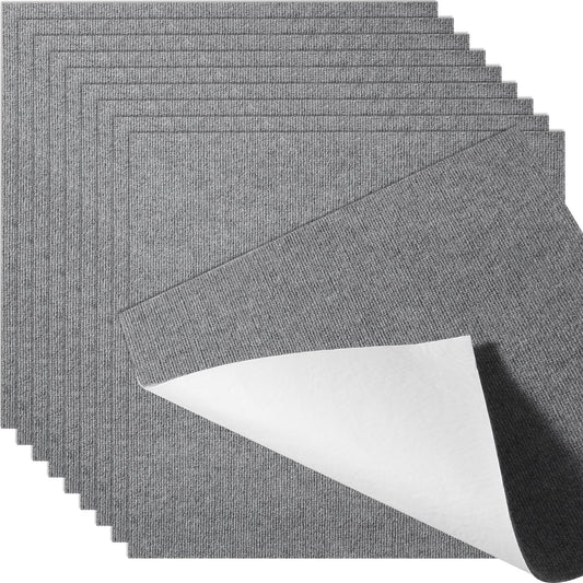 Carpet Tiles Peel and Stick, Squares Self Adhesive Carpet Floor Tile, Soft Padded Carpet Tiles, Easy Install V952-ZZFKDT2424YCAK994V0